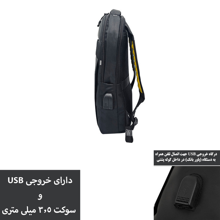 کوله پشتی لپ تاپ سیی 1966 مدل سامسونت مناسب برای لپ تاپ 14.1 تا 15.6 اینچی