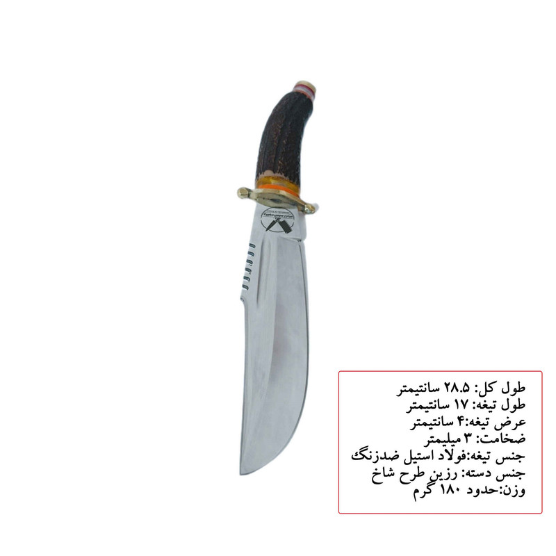 چاقوی دست ساز الماس زنجان مدل طبیعت گردی طرح شاخ
