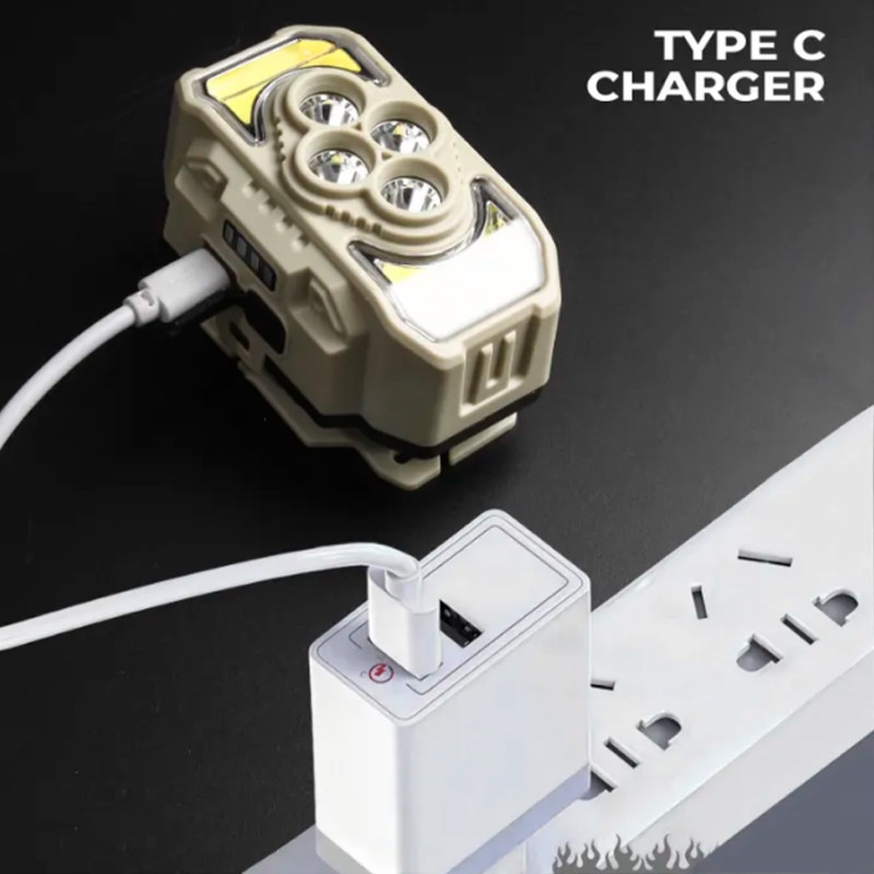 چراغ پیشانی مدل COB+4LED SENSOR