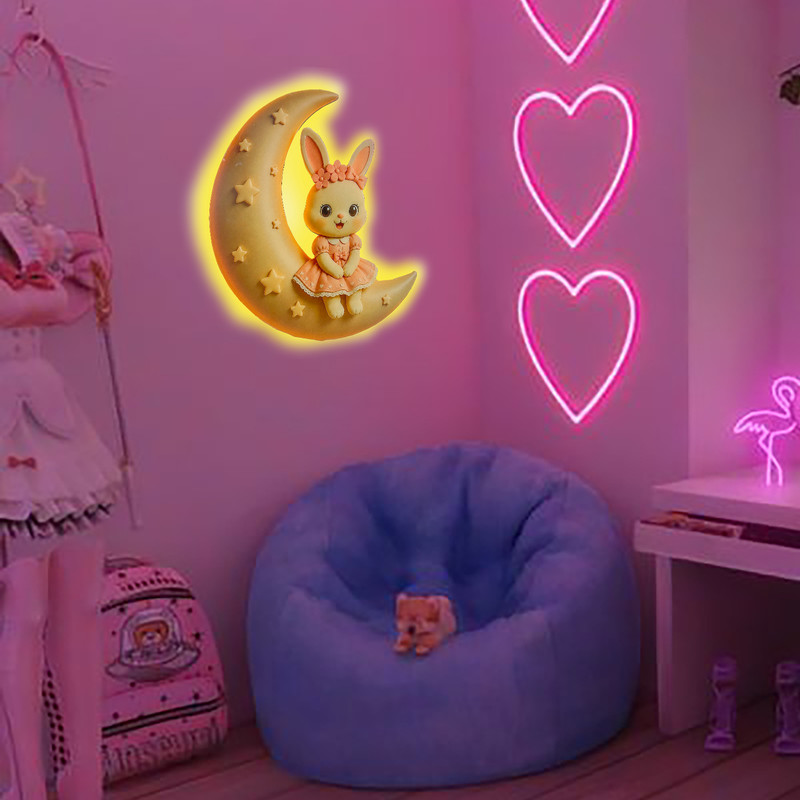 چراغ دیواری مدل چاپ uv طرح خرگوش