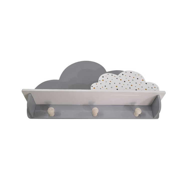 شلف دیواری اتاق کودک طرح ابر مدل MKids52-Gray