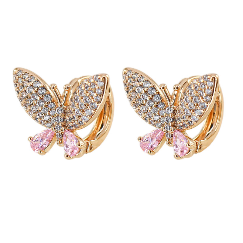 گوشواره حلقه‌ای زنانه ژوپینگ مدل پروانه کد AAC1360
