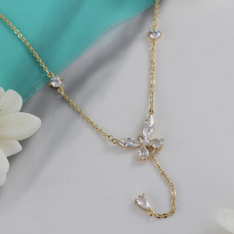 گردنبند زنانه مدل گل کد AAB376