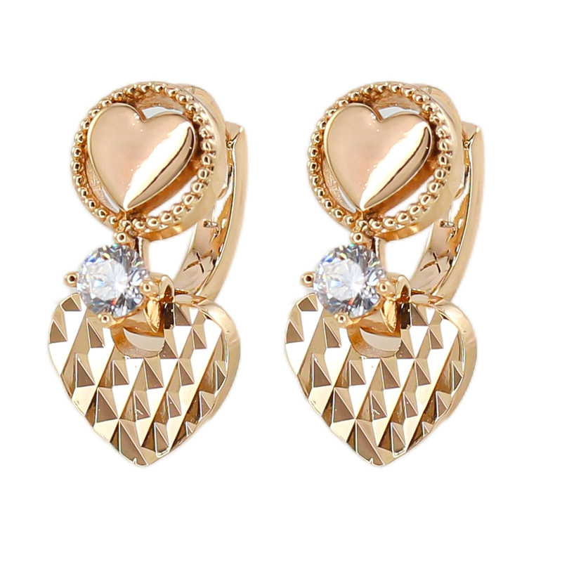 گوشواره آویز زنانه ژوپینگ مدل قلب کد AAC1415