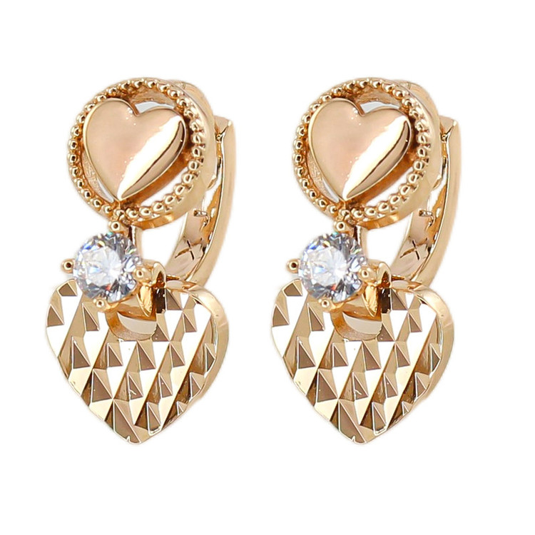 گوشواره آویز زنانه ژوپینگ مدل قلب کد AAC1415