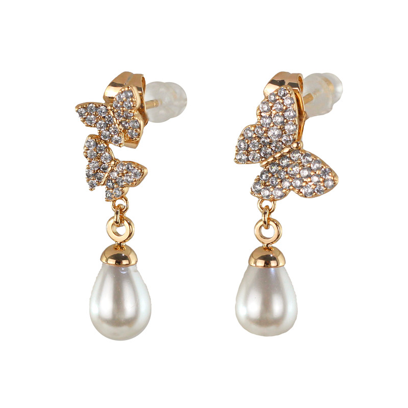 گوشواره زنانه ژوپینگ مدل پروانه کد cs454
