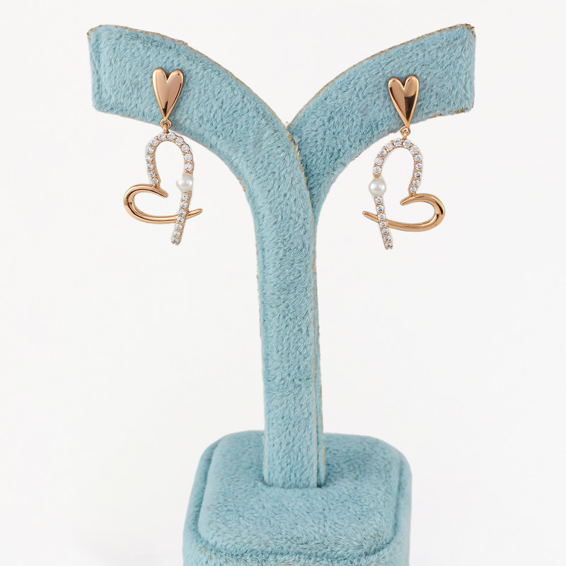 گوشواره زنانه ژوپینگ مدل قلب کد AAC1062